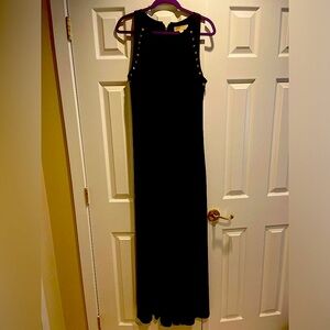 Sophisticated, sexy, curve skimming navy maxi Michael Kors dress